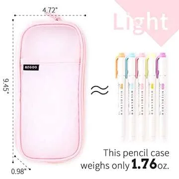 EASTHILL Grid Mesh Pen Pencil Case with Zipper Clear Makeup Color Pouch Cosmetics Bag Multi-Purpose Travel School Teen Girls and Boys Transparent Stationary Bag Office Organizer Box for Adluts(Pink)