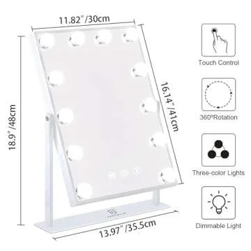 Fenchilin Hollywood Vanity Makeup Mirror with LED Lights