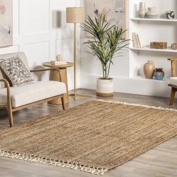 nuLOOM Raleigh Farmhouse Jute Tasseled Rug 5x8