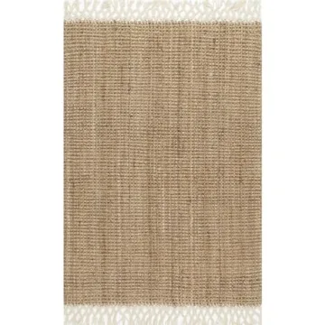nuLOOM Raleigh Farmhouse Jute Tasseled Rug 5x8