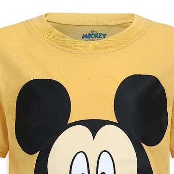 Disney Mickey Mouse and Friends Boys Short Sleeve T-Shirt and Shorts Set for Infant, Toddler and Little Kids