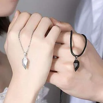 Couple Necklaces Bracelets Set Matching Heart Necklaces for Bf Gf Moon Sun Necklaces for Couples Jewelry Long Distance Relationship Bracelets Promise Bracelets Couples Gifts Ideas Couples Christmas