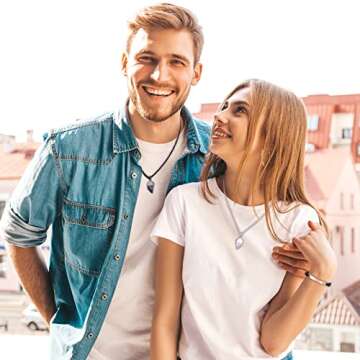 Couple Necklaces Bracelets Set Matching Heart Necklaces for Bf Gf Moon Sun Necklaces for Couples Jewelry Long Distance Relationship Bracelets Promise Bracelets Couples Gifts Ideas Couples Christmas