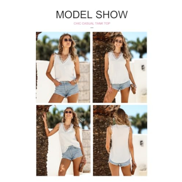 BLENCOT Lace Trim Tank Top Elegant and Stylish Casual Top