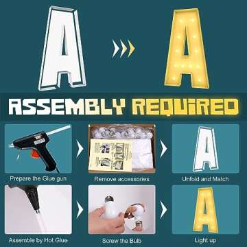 YOSWPP 4FT Large Marquee Light Up Letters Numbers Giant Mosaic Balloon Frame,Wedding Backdrop Decoration Anniversary Decoration Foam Board (4FT,N)