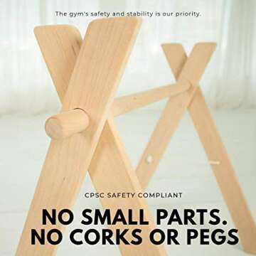 Nursery Furniture - Wooden Baby Gym Frame, Wood Baby Gym, Handmade in Eastern Europe - Natural Eco-Friendly, Rack, Foldable Furniture, Hanging Bar, Wood Baby Play Gym Bar, Organic