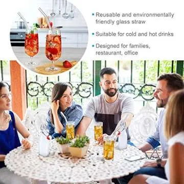 IDEALUX Eco-Friendly Glass Straws - BPA Free, Reusable, Durable