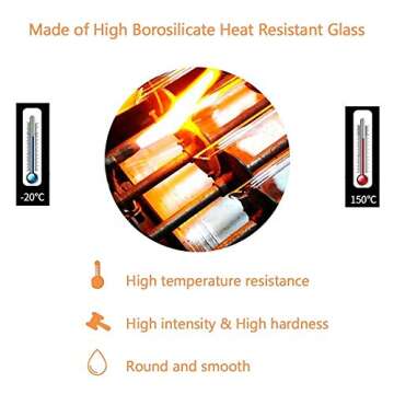 IDEALUX Eco-Friendly Glass Straws - BPA Free, Reusable, Durable