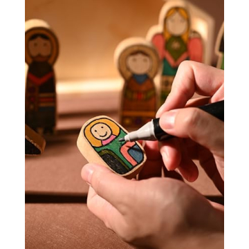 WONDROUS' DECO Wooden Nativity Set for Festive Decor