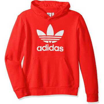 Adidas Originals Kids' Red Trefoil Hoodie Large