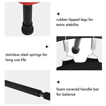 ANCHEER 56" Double Kids Trampoline with Adjustable Handlebar, 220lbs Capacity - Indoor/Outdoor Foldable Jumper for 2+ Users (ASTM Certified)