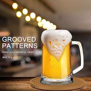 Ouzoustate Silicone Coasters Set for Drinks - 8 Pieces