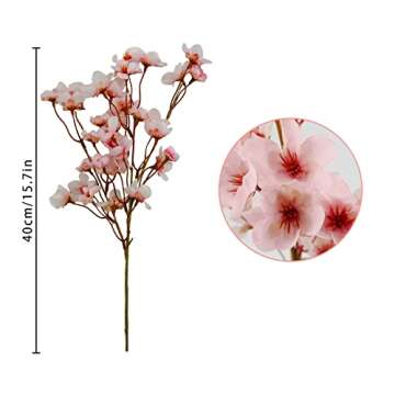 Uieke 4Pcs Silk Peach Blossom Flowers for Home Decor