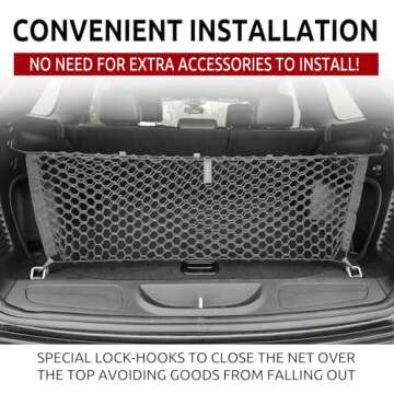 Envelope Style Trunk Mesh Cargo Net - for Jeep Grand Cherokee 2011-2025 Car Accessories - Premium Tr...