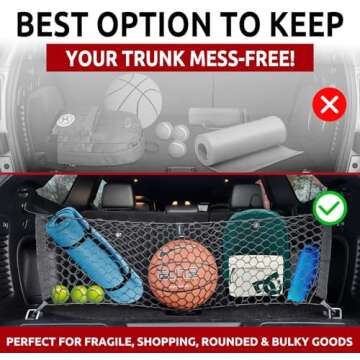 Envelope Style Trunk Mesh Cargo Net - for Jeep Grand Cherokee 2011-2025 Car Accessories - Premium Trunk Organizers and Storage - SUV Truck Cargo Nets - Vehicle Carrier Organizer for Cherokee WK
