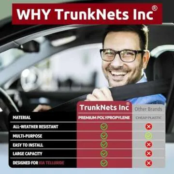 Envelope Style Trunk Mesh Cargo Net - for Jeep Grand Cherokee 2011-2025 Car Accessories - Premium Trunk Organizers and Storage - SUV Truck Cargo Nets - Vehicle Carrier Organizer for Cherokee WK