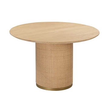 Tov Furniture Akiba 49" Round Dining Table - Handcrafted Elegance in Ash Wood