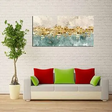 DZL Art Gold Abstract Canvas for Home & Office Decor