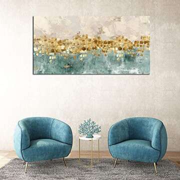 DZL Art Gold Abstract Canvas for Home & Office Decor