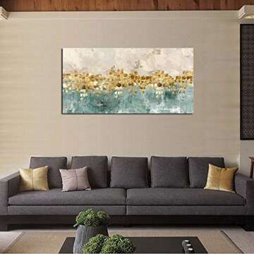 DZL Art Gold Abstract Canvas for Home & Office Decor