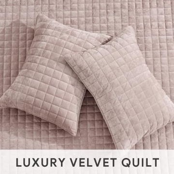 RECYCO Soft Velvet Quilt Set Queen for All Seasons