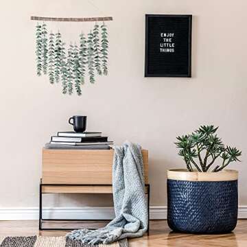 Sggvecsy 17.7‘’Eucalyptus Wall Hanging Artificial Eucalyptus Plant Fake Greenery Vine Boho Wall ...