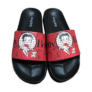Sandals, Betty Boop Red with Silhouettes, Size Large - Mid-South Products