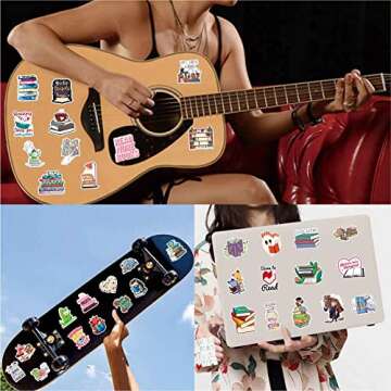 100pcs Book Stickers Pack for Water Bottle Laptop, book Gifts, Reading Stickers for Bookish Adults kids Book Lovers, Teachers Reading Rewards for Students, bookish Gifts Item Things Decorations Bulk …