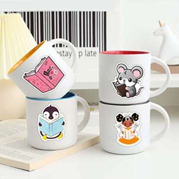100pcs Book Stickers Pack for Water Bottle Laptop, book Gifts, Reading Stickers for Bookish Adults kids Book Lovers, Teachers Reading Rewards for Students, bookish Gifts Item Things Decorations Bulk …
