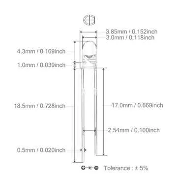 Chanzon 100 Pcs 3mm White LED Diode Lights for Electronics