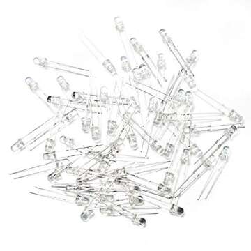 Chanzon 100 Pcs 3mm White LED Diode Lights for Electronics