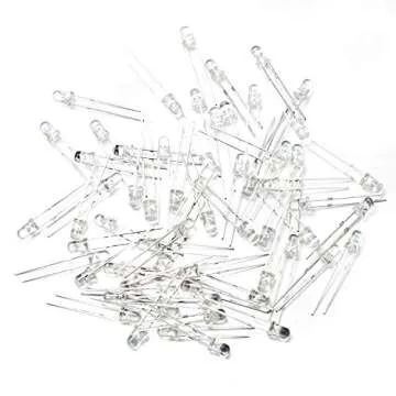Chanzon 100 Pcs 3mm White LED Diode Lights for Electronics