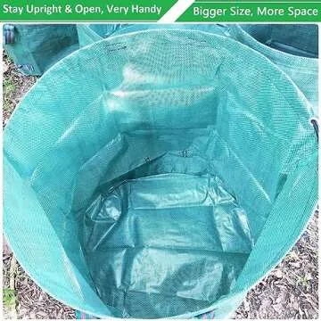 Professional 3-Pack 72 Gallons Yard Lawn Garden Bags (D26, H30 inches) with Coated Garden Gloves,Reusable Leaf Waste Bags,Patio Bags,Laundry Container,Gardening Trimmings Bag with 4 Handles