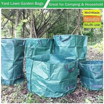 Professional 3-Pack 72 Gallons Yard Lawn Garden Bags (D26, H30 inches) with Coated Garden Gloves,Reusable Leaf Waste Bags,Patio Bags,Laundry Container,Gardening Trimmings Bag with 4 Handles