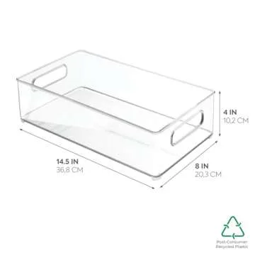 iDesign Plastic Deep Storage Bin for Fridge and Pantry