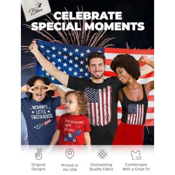 Tstars Daddy's & Mommy's Little Firecracker Memorial Day Girls Boys 4th of July Shirt Infant Toddler Kids Patriotic Shirt