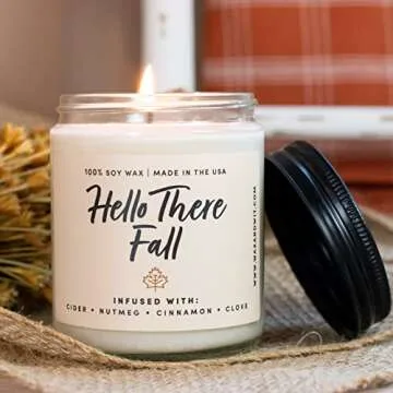 WAX & WIT Hello Fall Candle Cozy Autumn Scented Soy Candle