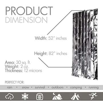 Zenwells Emergency Blankets Pack of 10 - Mylar Thermal Blanket Designed for Maximum Protection - Bes...