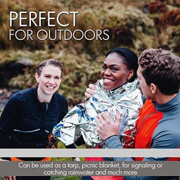 Zenwells Emergency Blankets Pack of 10 - Mylar Thermal Blanket Designed for Maximum Protection - Best Rescue Blanket for Your Survival Gear, Car Kits, Outdoor Activities or First Aid