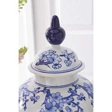 Elegant K&K Interiors Blue and White Ginger Jar