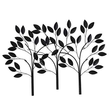 Asense 40 Inch Metal Tree Leaf Wall Art Sculptures Home Decor, Branches of Nature Tree of Life Hanging Wall Decoration for Outdoor Indoor Bedroom