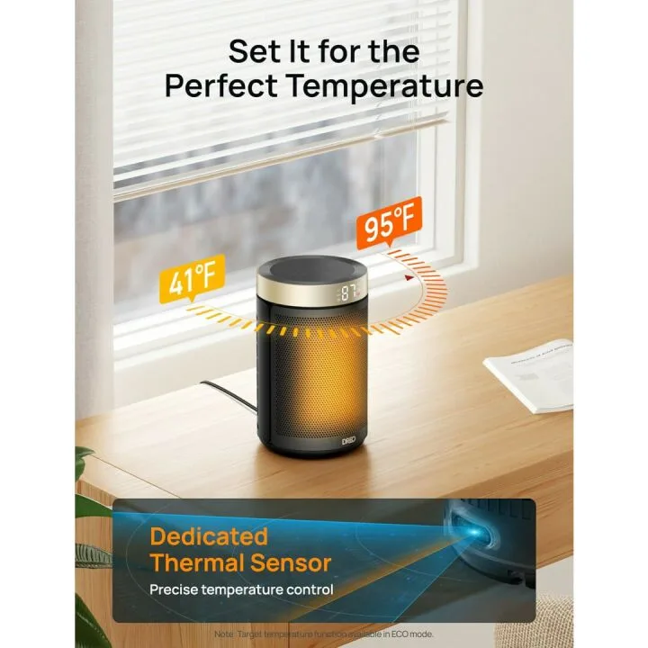 Dreo Portable Electric Heater with Thermostat 1500W