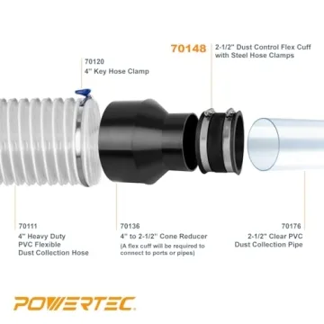 POWERTEC Dust Control Flex Cuff for Shop Vacuums