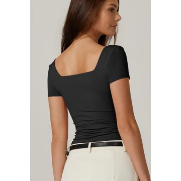 Stylish QINSEN Square Neck Tee for Everyday Comfort