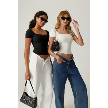 Stylish QINSEN Square Neck Tee for Everyday Comfort