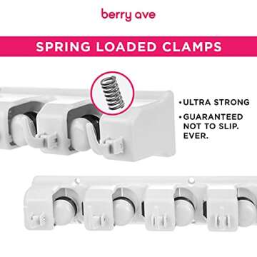 Berry Ave Broom Holder Wall Mount - Space-Saving Organizer