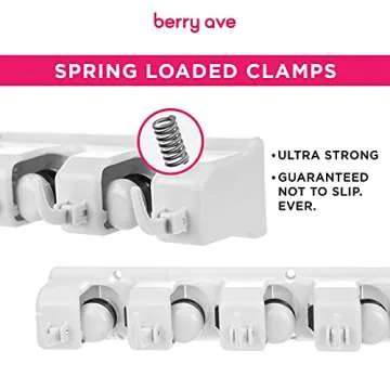 Berry Ave Broom Holder Wall Mount - Space-Saving Organizer