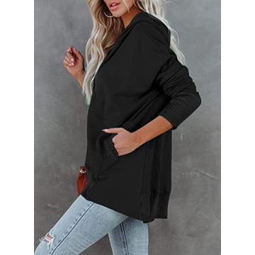 AlvaQ Plus Size Casual Henley Hoodie for Women