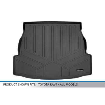 SMARTLINER All Weather Custom Fit Cargo Liner Trunk Floor Mat Black Compatible with 2019-2022 Toyota RAV4 - All Models