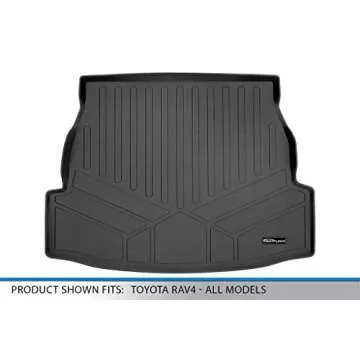 SMARTLINER All Weather Custom Fit Cargo Liner Trunk Floor Mat Black Compatible with 2019-2022 Toyota RAV4 - All Models